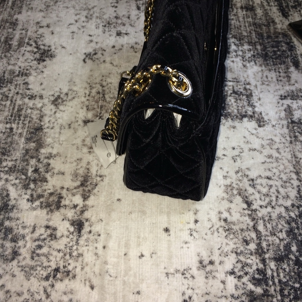 Michael Kors Sloan Large Black Velvet Chain Shoulder Bag - Picture 10 of 10